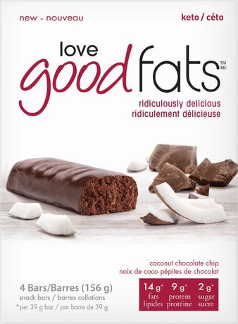 LOVE GOOD FATS BARRE À LA NOIX DE COCO ET PÉPITES DE CHOCOLAT 39G