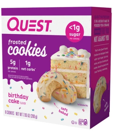 QUEST FROSTED COOKIES BIRTHDAY CAKE BOITE DE 8